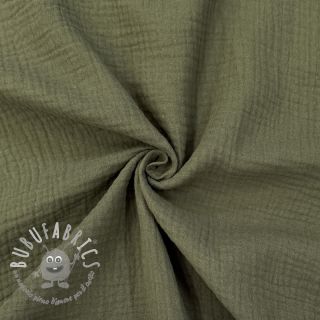 Mussola/Doppia garza dark moss green ORGANIC