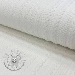 Maglia jacquard Cable white