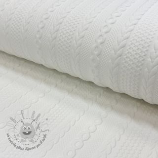 Maglia jacquard Cable white