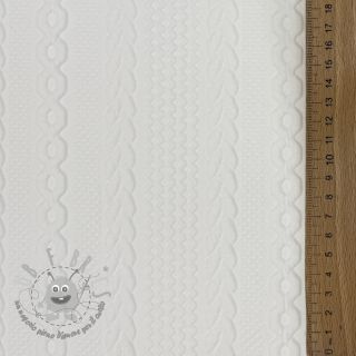 Maglia jacquard Cable white