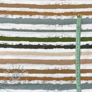 Tessuto di cotone Big stripes Snoozy old green