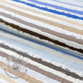 Tessuto di cotone Big stripes Snoozy old blue