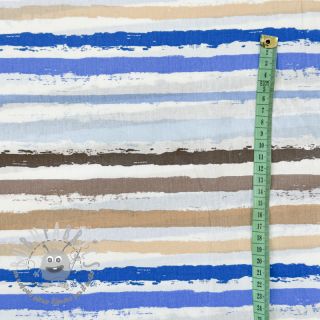 Tessuto di cotone Big stripes Snoozy old blue