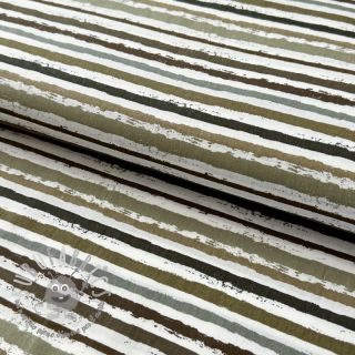 Tessuto di cotone Small stripes Snoozy taupe