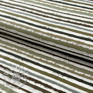Tessuto di cotone Small stripes Snoozy taupe