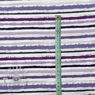 Tessuto di cotone Small stripes Snoozy violet