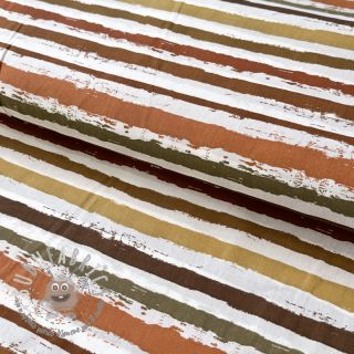Tessuto di cotone Big stripes Snoozy brick