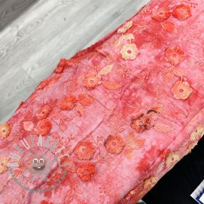 Tessuto di cotone TIE DYE EMBROIDERY Poppy design K 2nd class