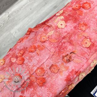 Tessuto di cotone TIE DYE EMBROIDERY Poppy design K 2nd class