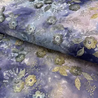 Tessuto di cotone TIE DYE EMBROIDERY Poppy design T