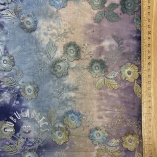 Tessuto di cotone TIE DYE EMBROIDERY Poppy design T