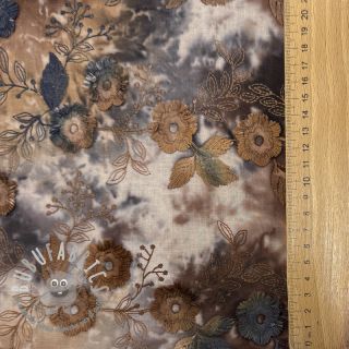 Tessuto di cotone TIE DYE EMBROIDERY Poppy design M