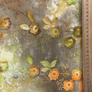 Tessuto di cotone TIE DYE EMBROIDERY Poppy design P