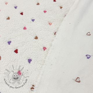 Tessuto per cappotti TEDDY Tossed hearts multi