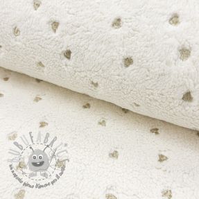 Tessuto per cappotti TEDDY Tossed hearts gold