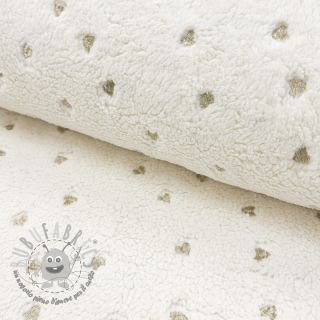 Tessuto per cappotti TEDDY Tossed hearts gold