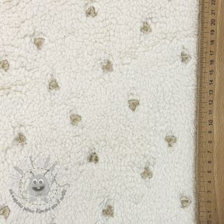 Tessuto per cappotti TEDDY Tossed hearts gold