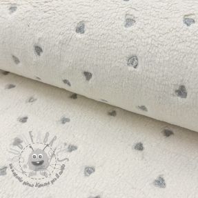 Tessuto per cappotti TEDDY Tossed hearts silver