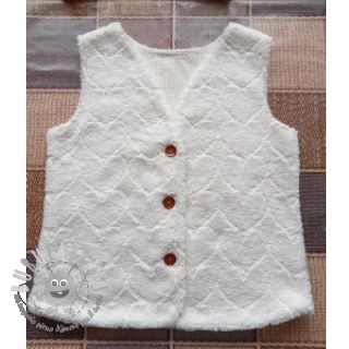 Tessuto per cappotti TEDDY Hearts in hearts ecru