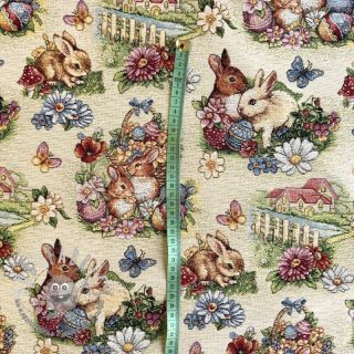 Tessuto decorativo GOBELIN PREMIUM Blossom Bunny Garden