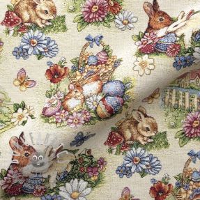 Tessuto decorativo GOBELIN PREMIUM Blossom Bunny Garden