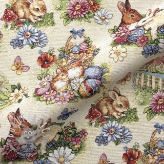 Tessuto decorativo GOBELIN PREMIUM Blossom Bunny Garden