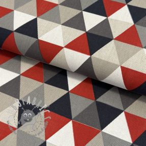Tessuto decorativo Linenlook Big triangle red