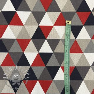 Tessuto decorativo Linenlook Big triangle red