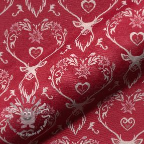 Tessuto decorativo DOUBLE FACE Landhaus Deer Heart dark red