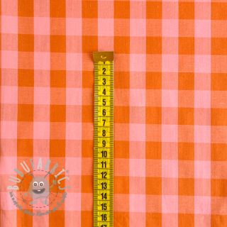Tessuto di cotone YARN DYED CHECKS orange salmon