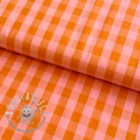 Tessuto di cotone YARN DYED CHECKS orange salmon