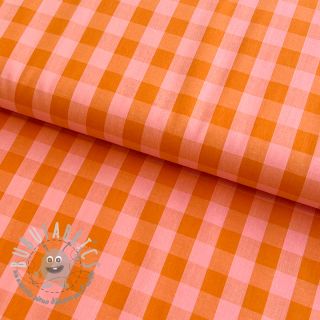 Tessuto di cotone YARN DYED CHECKS orange salmon