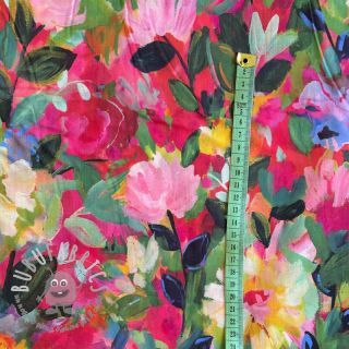 Tessuto di cotone VOILE Flower explosion digital print