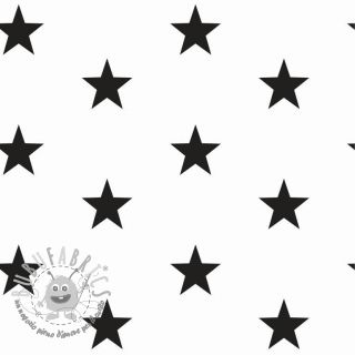 Tessuto di cotone Stars white/black