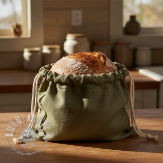 Lino prelavato dark moss green