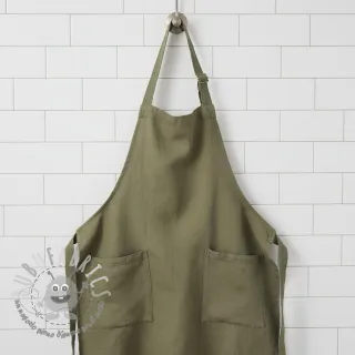 Lino prelavato dark moss green
