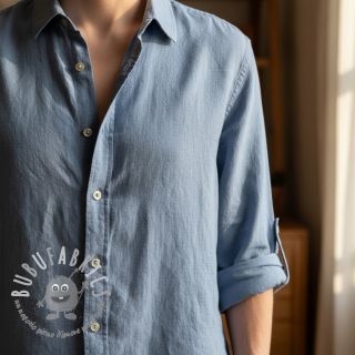 Lino prelavato STONEWASHED PREMIUM cloud blue