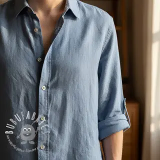 Lino prelavato STONEWASHED PREMIUM cloud blue