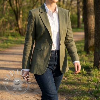 Lino prelavato STONEWASHED PREMIUM camo green