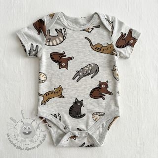 Jersey Lazy cats ecru melange