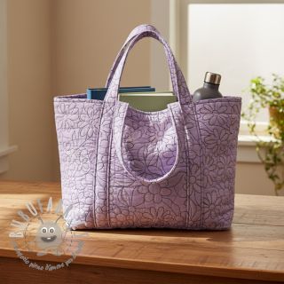 Tessuto trapuntato Flowers lavender