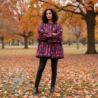 Tessuto trapuntato VELVET Stripes cerise