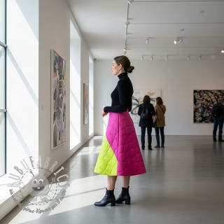 Tessuto trapuntato Graphic square pink lime