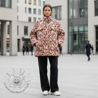 Tessuto trapuntato Blurry Ikat brown