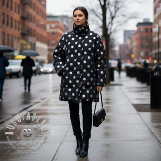 Tessuto trapuntato FOIL Dot navy