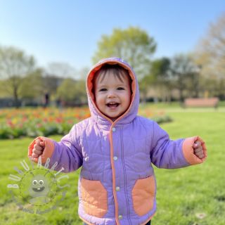 Tessuto trapuntato Graphic square lilac apricot