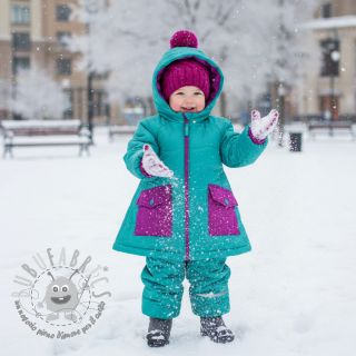 Tessuto trapuntato Graphic square cyan cerise