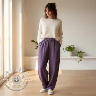 Lino prelavato 170 g aubergine