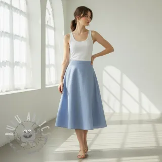 Lino prelavato blue
