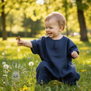 Lino prelavato 170 g navy